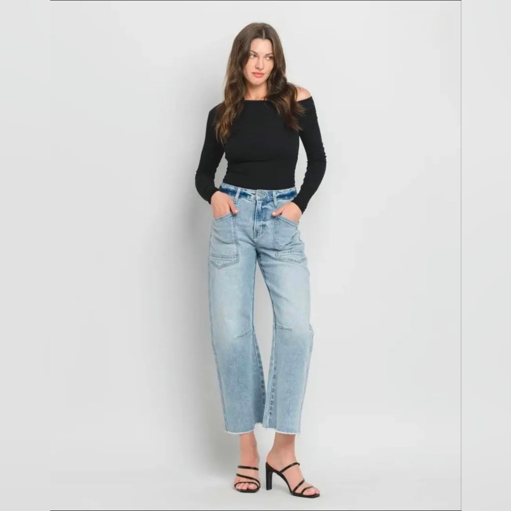 🐧#965 Vervet Super High Rise Barrel Jeans